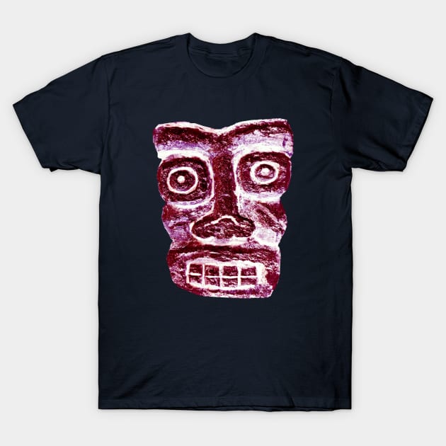 Stone Face Skull Grin Mask T-Shirt by badlydrawnbabe